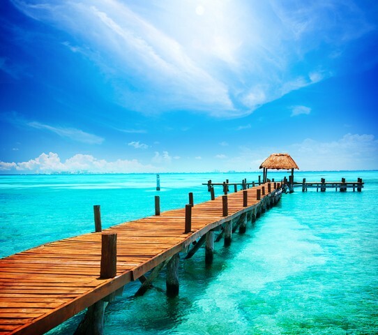 Jetty on Isla Mujeres, Mexico,Cancun